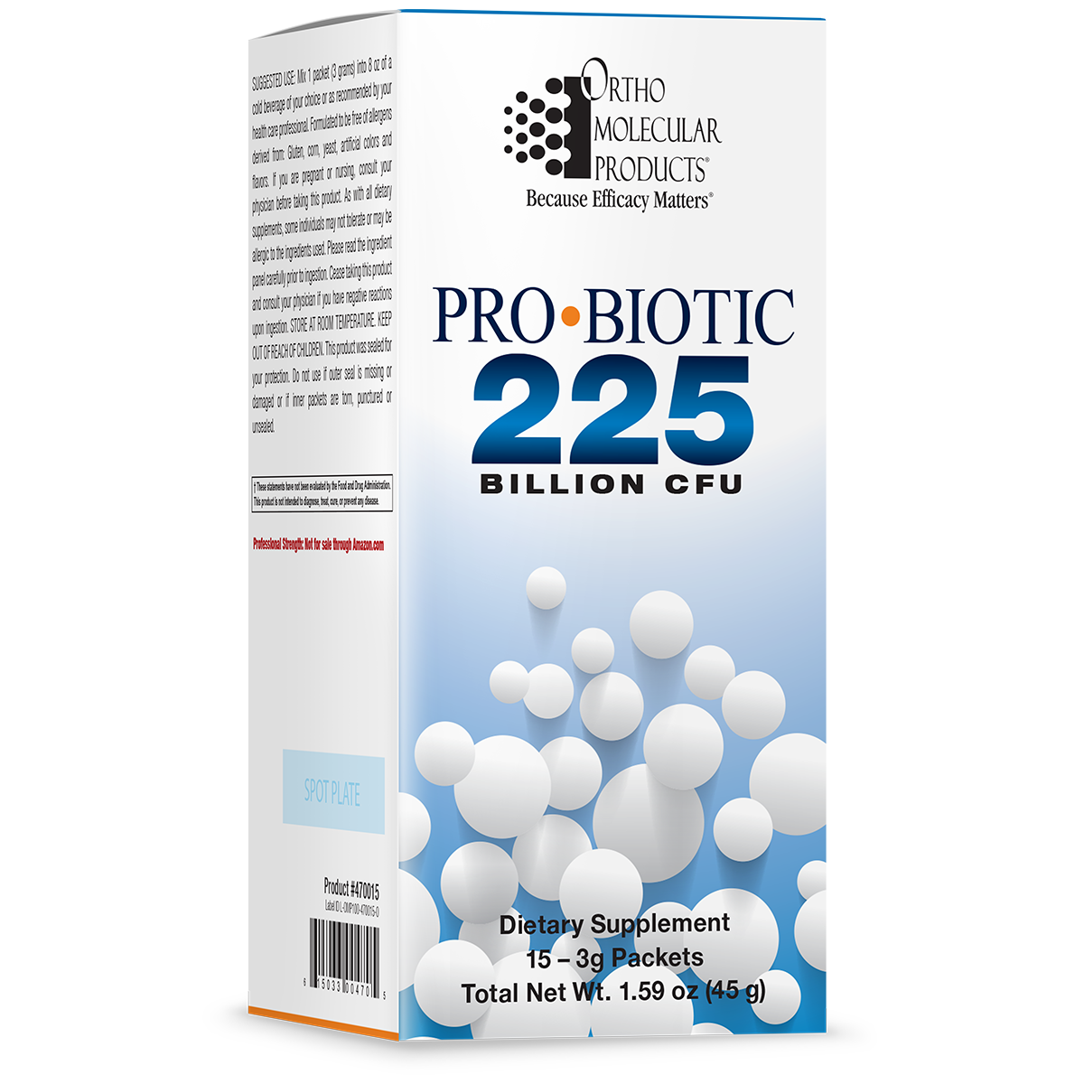 Probiotic 225 is a maximum-strength probiotic for cases of acute gastrointestinal (GI) and immune challenges.