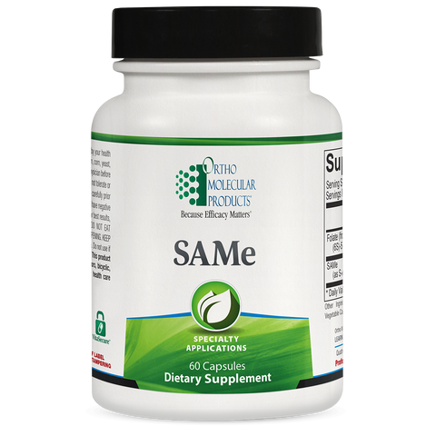 SAMeAs a donator of methyl groups, SAMe supports glutathione production, liver health, musculoskeletal and joint comfort, and a positive mood.